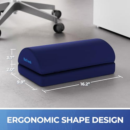BlissTrends Foot Rest Under Desk, Foot Stool with 2 Adjustable Heights - color: Blue, size: Large