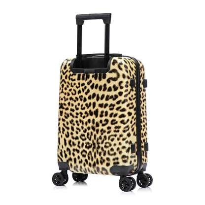 InUSA Cheetah Print 20-Inch Carry-On Hardside Spinner Luggage Lightweight - color: Cheetah, size: 20 Inch