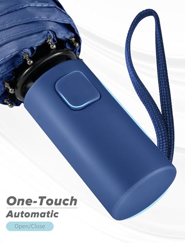 Yoobure Travel Compact Umbrellas for Rain, UV Umbrella for Sun Protection - color: Dark Blue-Just 1pc