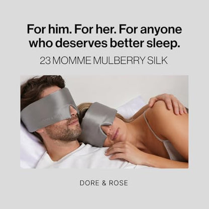 Dore & Rose Deep Sleep Mask, 100% Pure Silk Eye Mask for Sleeping - color: Charcoal