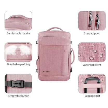 Gieury Carry On Backpack for Women, 50L Travel Backpack Flight Approved - color: Pink, size: 2X-Large(20"x14"x10")