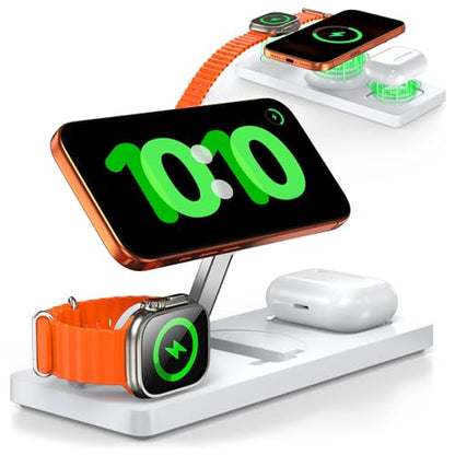 Foldable 3-in-1 Wireless Charging Station for Apple Magsafe Charger Stand