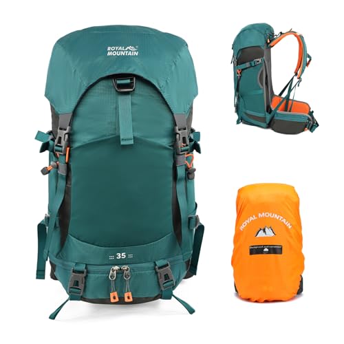 Hiking Backpack for Women Men,30+5L Waterproof Camping Backpacking Backpack - color: Green