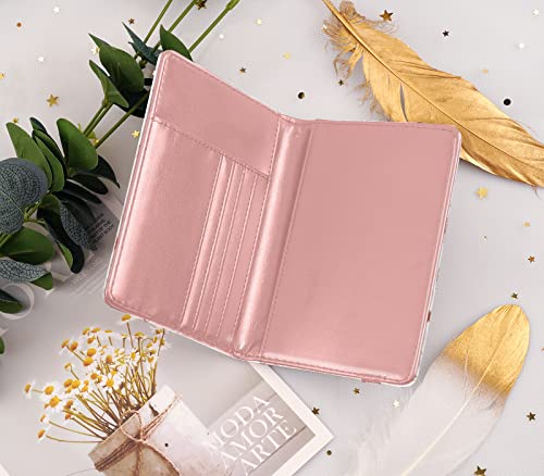 Coco Rossi Passport Holder for Travel Women Slim RFID Passport Cover Wallet - color: Gold Line
