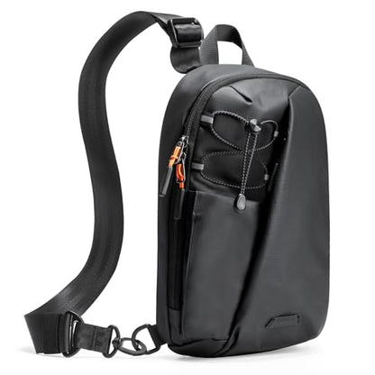 Inateck Sling Bag X-Row with RFID Blocking, Spacious Crossbody Shoulder Chest Everyday Carry Bag with Quick-adjust Strap, Water-resistant Sling Backpack for Men, Women, Travel, Cycling, Hiking, Black - color: Black