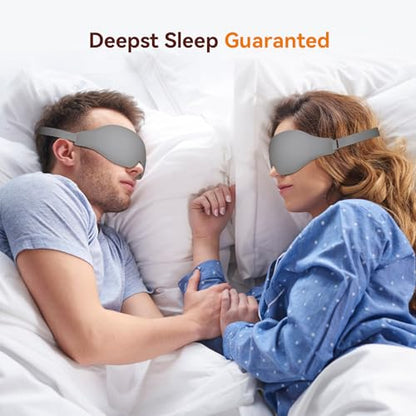 Sleep Mask, EVA BELLE Eye Mask for Men Women, Zero Pressure 3D Sleeping Mask, Cool Super Smooth Light Blocking Soft Eye Shade Cover Memory Foam, Lightweight for Home Travel Use - color: Gray