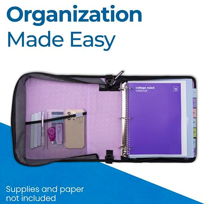 Case-it School Zipper Binder | 2-Inch O-Rings | 350-Sheet | LT-007 Lavender - color: Lavender Lt-007, size: 1 Pack