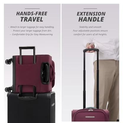 Verage Underseat Carry On Luggage with Wheels,14.5-Inch,Grape red - color: Grape red, size: 14.5-Inch Plus Underseat