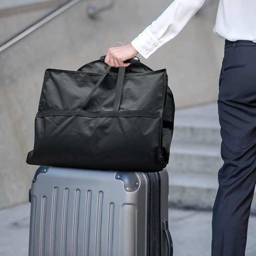 Lazebox 43" Travel Garment Bag with Accessories Zipper Pocket, Heavy Duty Suit Bag for Suits, Tuxedos, Dresses, Coats, Black, 1 pack - size: 43inch-1 pack-Black