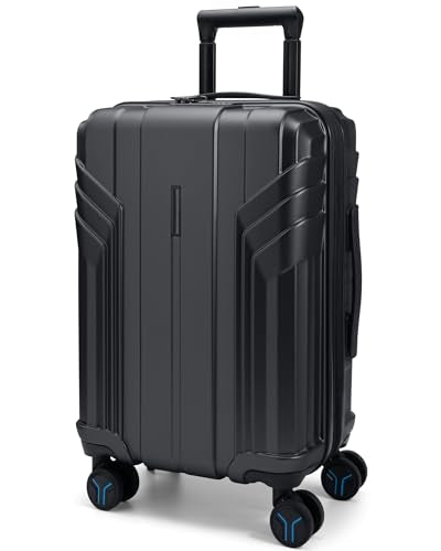 BAGSMART Expandable Carry On Luggage 22x14x9 Airline Approved, Black | Spinner Wheels, TSA Lock, Lightweight Hard Shell, Suitcase,22x14x9 Airline Approved - color: Black, size: Expandable Carry On 20 Inch