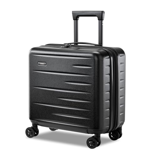 CENSIEN Expandable 16 Inch Carry On Luggage Airline Approved Small Suitcase - color: Black, size: 16 Inch EXT