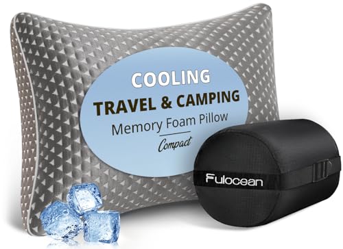 fulocean Small Cooling Memory Foam Pillows for Travel, Camping, Airplanes - size: M - 18 x 13 Inch