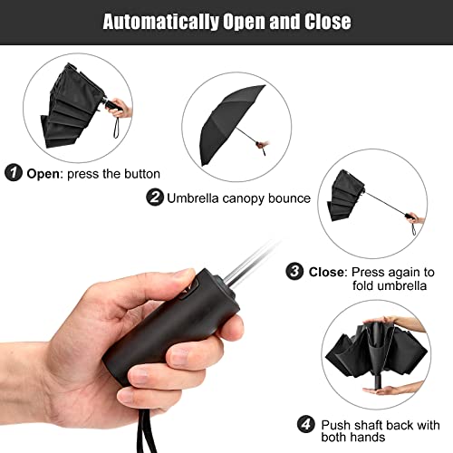 G4Free Windproof Strong 54 Inch Large Reverse Portable Travel Umbrella - color: Black