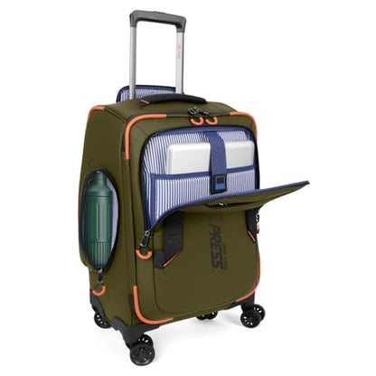 22" Softside Upright Luggage w/Front Open,Waterproof - color: Green, size: Carry-On 22-Inch