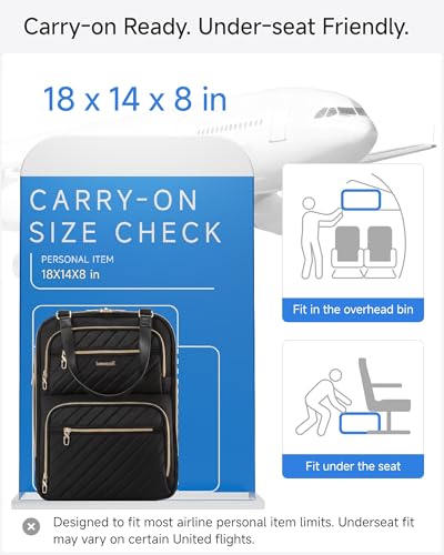 LUGGEX Underseat Carry On Bag, Black, 17" - color: Black, size: Underseat 17 inch