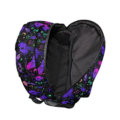Magic Mushrooms Moon Stars Witch Boho Backpack School Bookbag Lightweight Laptop Backpack for Men Women Kids - color: Mushrooms