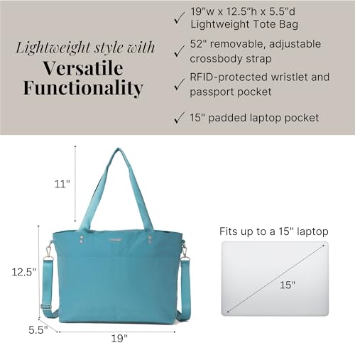 Baggallini Carryall Laptop Tote - color: Seaside Blue