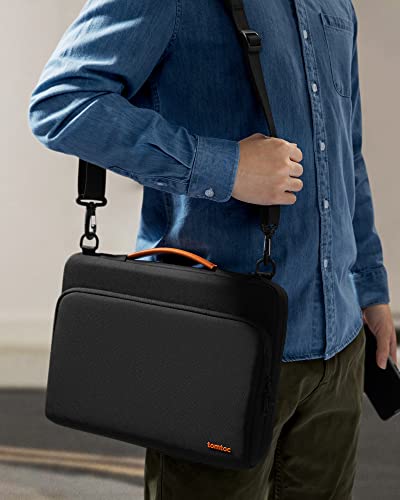 tomtoc 360° Protective Laptop Shoulder Bag for 15.6" HP ASUS Dell Laptops - color: Black, size: 15.6-inch