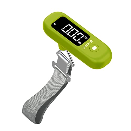 pack all Digital Luggage Scale for Travel, 110Lbs Capacity, 0.1Lb Precision - color: Apple Green