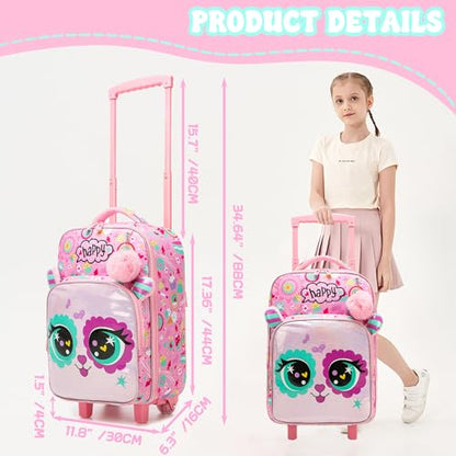 Kids Luggage with Wheels Suitcases Travel Softside Suitcases 16" Carry on Suitcase with Duffle Bag Luggage Sets Airline Approved - color: Pink