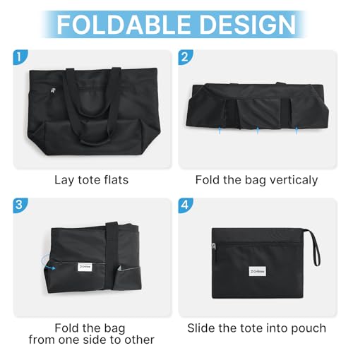 G4Free Beach Bag, Waterproof Beach Tote Pool Bags for Women - color: Black, size: 35L