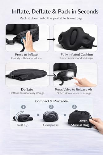 2-in-1 Inflatable Foot Hammock & Lumbar Support – Premium TPU Material, Adjustable Support for Airplane, Office & Home – Lightweight, Portable & Travel-Ready (Gray)