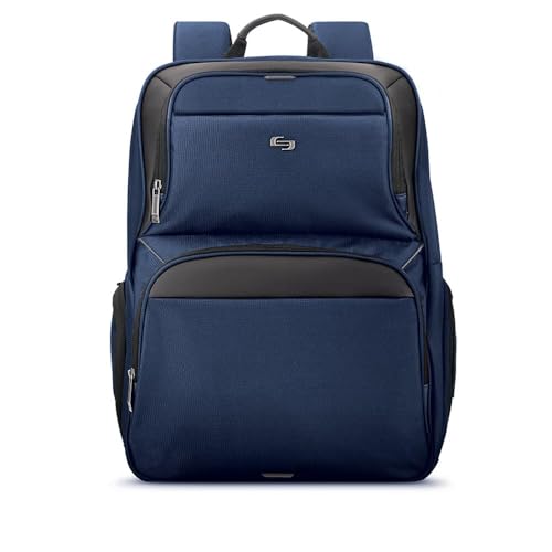 Solo New York Ambition Backpack – Stylish 17.3" Laptop Backpack with Tablet Pocket, Organizer Section, Padded Back & Straps – Perfect for Professionals & Travel (Navy) - color: Navy