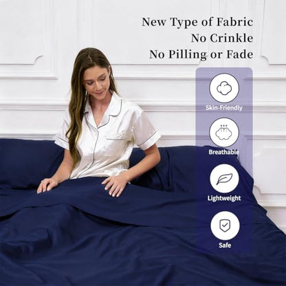 Sleeping Bag Liner, Compact Travel Sheets for Hotel Hostel - color: Navy Blue, size: 82.7" X 63"