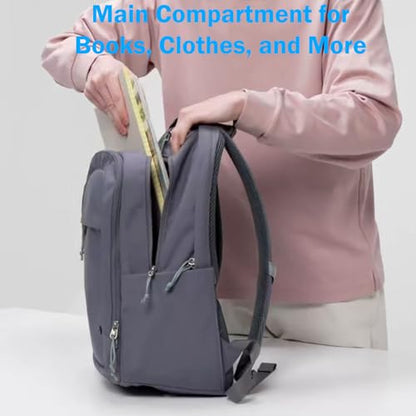 PUREVAVE Laptop Backpack Water Resistant YKK Zippers Travel Study - color: Gray