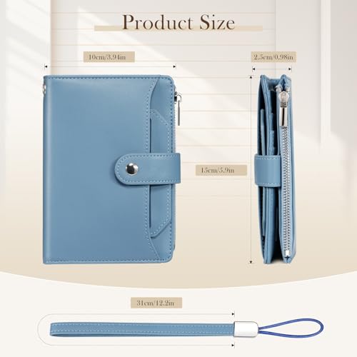 Dadanism RFID Blocking Passport Holder Travel Wallet for Women, Blue - color: Blue