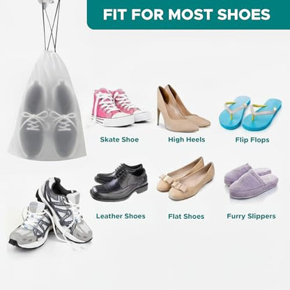 Large Shoe Bags for Travel, 5 Pack Waterproof Drawstring Storage Bags