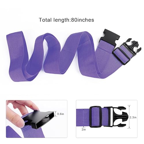 80In Luggage Straps for Suitcase Travel Belt Accessories, 2 Pack Purple - color: 2Pcs Purple