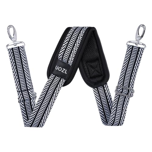 59 Inch Shoulder Strap for Bag with Thick Fixed Shoulder Pad,Stripe - color: Black White Stripes, size: 59 inch