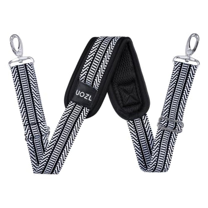 59 Inch Shoulder Strap for Bag with Thick Fixed Shoulder Pad,Stripe - color: Black White Stripes, size: 59 inch