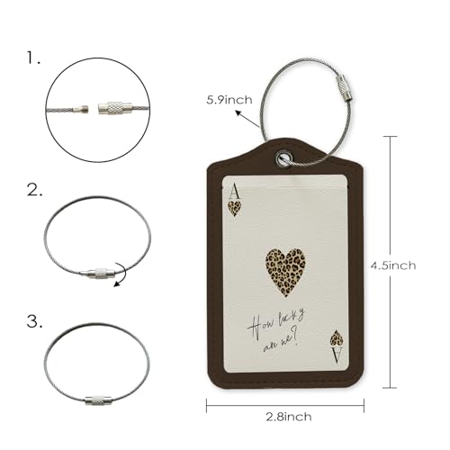 Trendy Preppy Leopard Luggage Tag, Funky Preppy Cheetah Ace Card