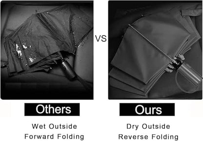 LANBRELLA 컴팩트 리버스 접이식 우산 자동 방풍 여행용 우산 - color: 블랙., size: 46인치