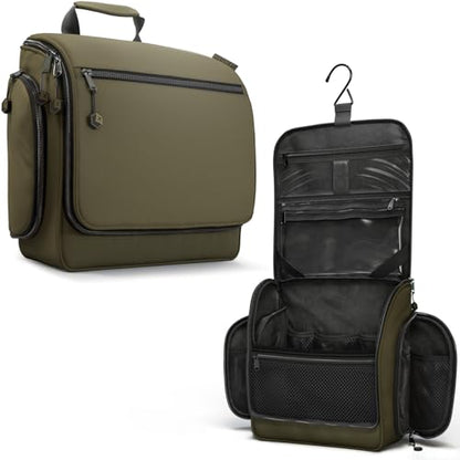VENTURE 4TH Hanging Travel Toiletry Bag, 18 Compartments - Dark Green - color: Dark Green
