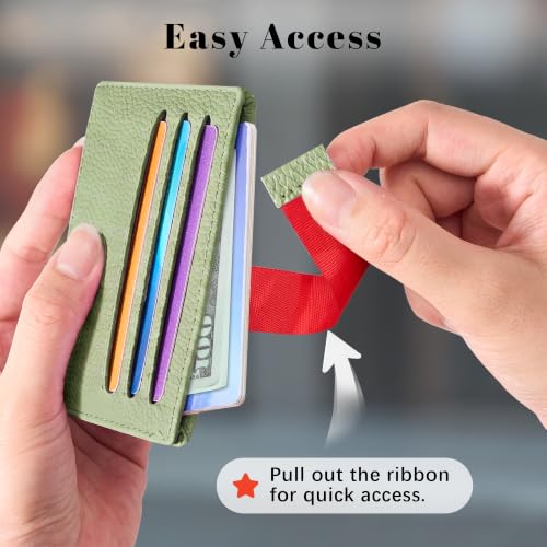 Airkit Small Slim ID Case, Womens Credit Card Holder Wallet, RFID Sleeve - color: Green