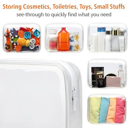 PACKISM Clear Makeup Bag Travel - TSA Approved Toiletry Bag, Matte White - color: Y- Bright White, size: Medium Set