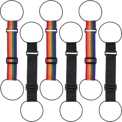 6Pcs Luggage Connector Straps for Suitcases, Multi-Functional Elastic Strap, Adjustable Luggage Connector Straps for Securing Bags, Backpacks, Travel Accessories - Black, Rainbow