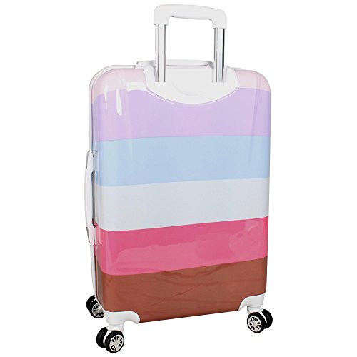 Nicole Miller New York Rainbow Luggage Collection - 20 Inch (ABS+PC) Hardside Carry On Suitcase - Durable Lightweight Bag with 8-Rolling Spinner Wheels (Rainbow Lavender) - size: 20 in