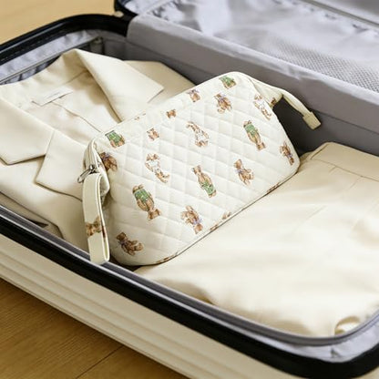 Stratalife Quilted Hair Tools Travel Bag with Polishing Cloth, Cream Bear - color: Cream Bear