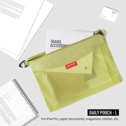 pack all 3 Pcs Water-Resistant Zipper Pouch, Mesh Zipper Bag - color: Green, size: Set