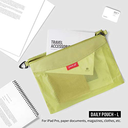 pack all 3 Pcs Water-Resistant Zipper Pouch, Mesh Zipper Bag - color: Green, size: Set