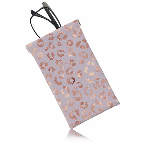 Ocean Beach Glasses Case, Sunglasses Organizer Eyeglasses Case Glasses Cases Pouch For Men Women - color: Leopard Print