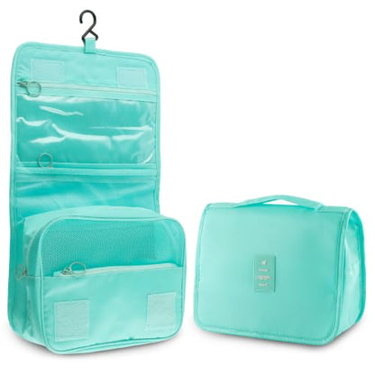 Hanging Toiletry Bag Travel Waterproof Makeup Organizer for Men(Light Blue) - color: Light Blue