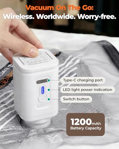 BAGSMART 21 Pack PA+PE Travel Vacuum Bags with Wireless Pumpe - size: 21-Pcs Travel Set