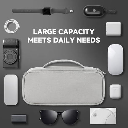 Teskyer Tech Organizer Pouch with Handle, Grey - color: Grey, size: Single Layer