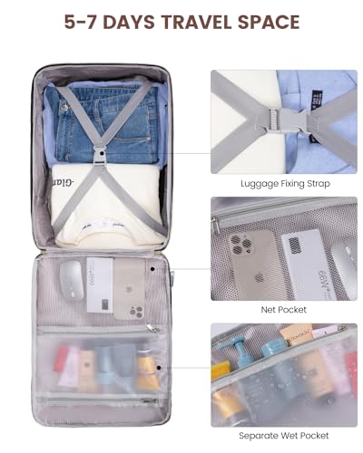 LOVEVOOK 50L Travel Backpack for Women & Men, Airline Approved Carry On Luggage with 3 Packing Cubes, TSA Overnight Bags, Waterproof Personal Item Bag, Weekender Essentials Backpacks fits 17" Laptop - color: Coffee-beige-black, size: X-Large