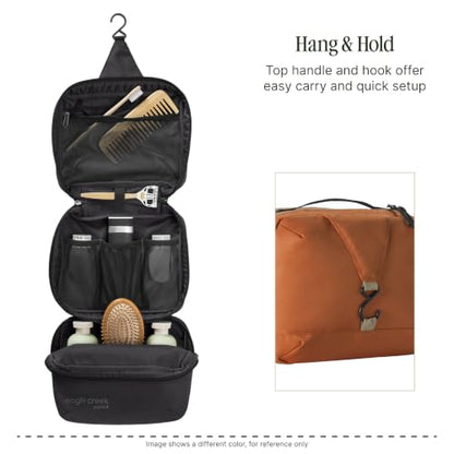 Eagle Creek Pack-It Trifold Toiletry Kit, Mandarin | Dopp Kit Toiletry Organizer with Padded Interior, Durable Hanging Hook and Large Compartments, Water-Resistant and Washable - color: Mandarin
